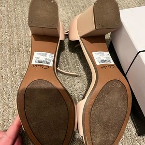 Ankle strap nude shoe